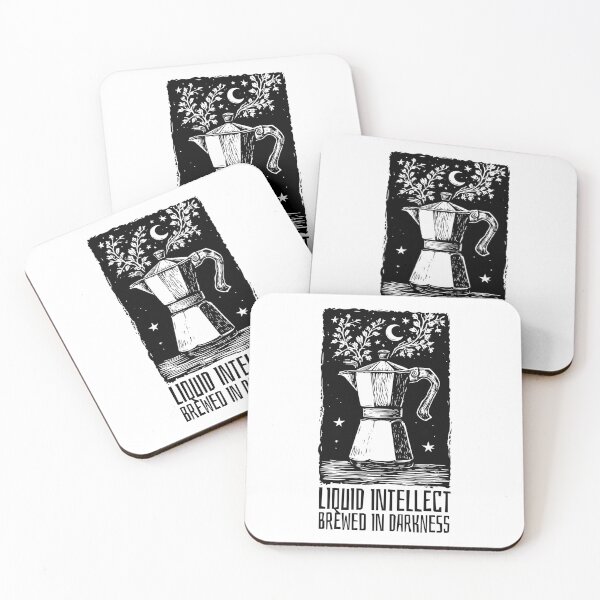 Item preview, Liquid Intellect Coffee Moka Pot - Vintage Linocut Dark Academia designed and sold by cyareq.