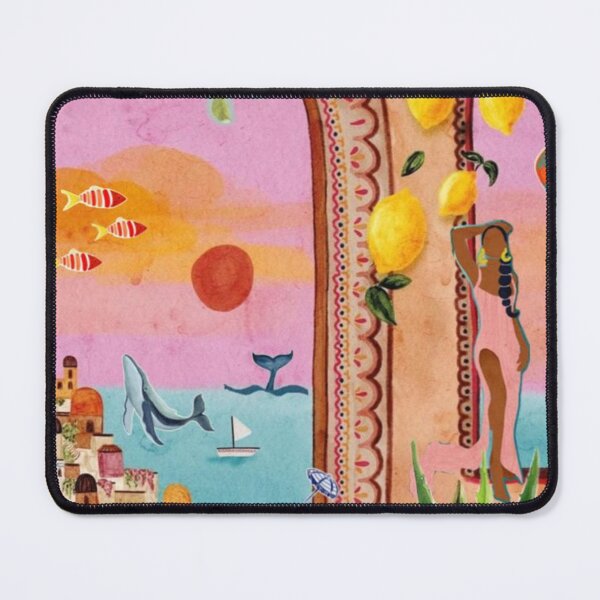 Item preview, Mediterranean Summer Collage - Amalfi Coast Surrealist Art designed and sold by cezzarie.
