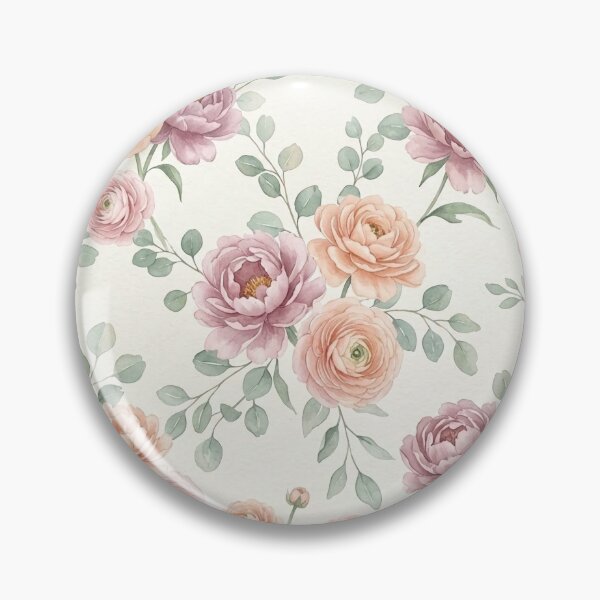 Item preview, Soft Pastel Watercolor Peony and Blush Floral Pattern designed and sold by Opal Aura .