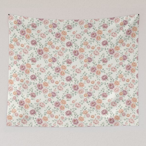 Item preview, Soft Pastel Watercolor Peony and Blush Floral Pattern designed and sold by Opal Aura .