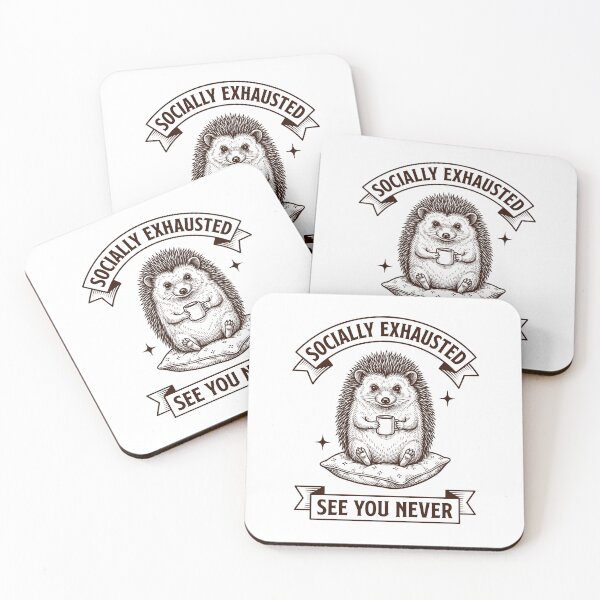 Item preview, Hedgehog Vintage Engraving Socially Exhausted designed and sold by NullSpacePrints.