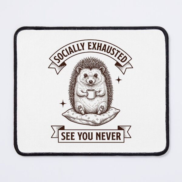Item preview, Hedgehog Vintage Engraving Socially Exhausted designed and sold by NullSpacePrints.