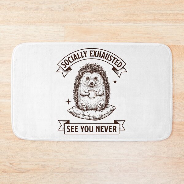 Item preview, Hedgehog Vintage Engraving Socially Exhausted designed and sold by NullSpacePrints.