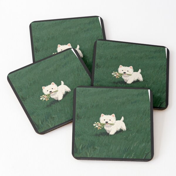 Item preview, Little Dog Brings Spring Flowers Artwork  designed and sold by NivyasArtistry.