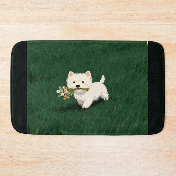 Item preview, Little Dog Brings Spring Flowers Artwork  designed and sold by NivyasArtistry.