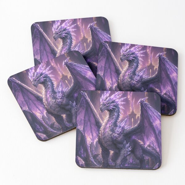Item preview, Purple Crystal Dragon Amethyst Fantasy Mythical Creature designed and sold by Strange man.