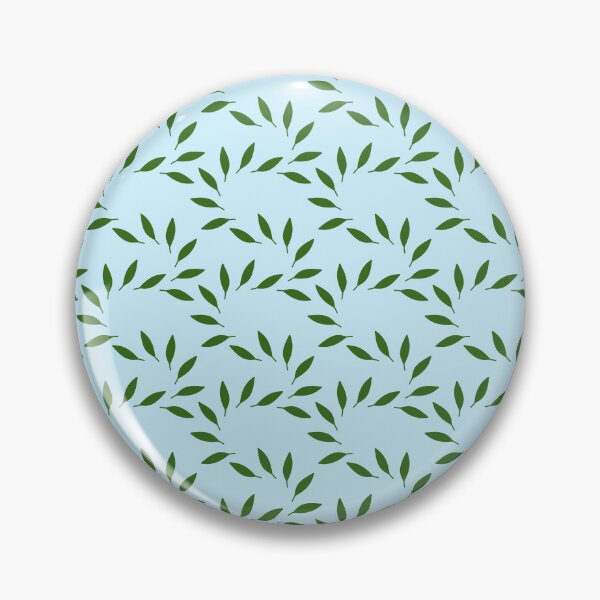 Item preview, Green Leaves on Pastel Blue Seamless Pattern designed and sold by SmallDart Creations.