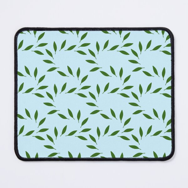 Item preview, Green Leaves on Pastel Blue Seamless Pattern designed and sold by SmallDart Creations.