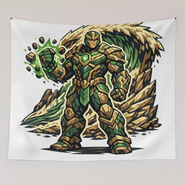 Item preview, Emerald Earth Warrior Green Armor Nature Energy Hero designed and sold by irfanshikh.
