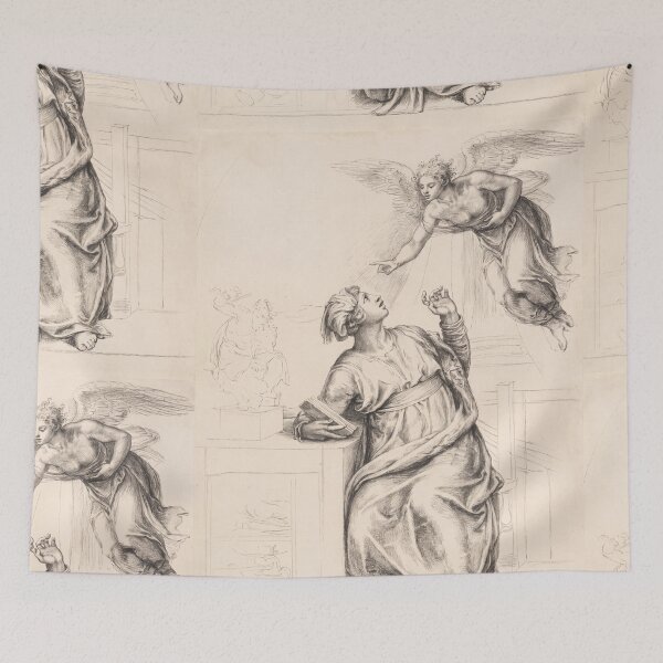 Item preview, The Annunciation Angel and Virgin Mary designed and sold by artofuniverse.