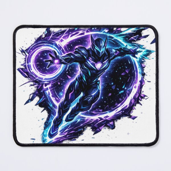 Item preview, Cosmic Rift Warrior Purple Blue Space Energy Hero designed and sold by irfanshikh.