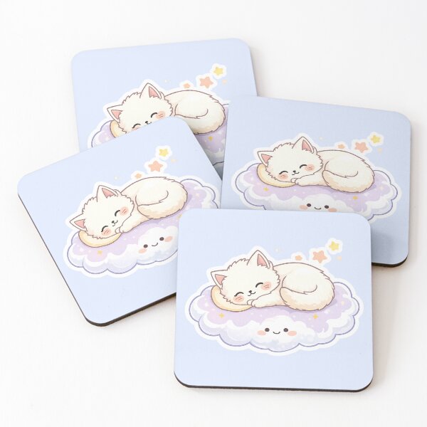 Item preview, Cloud Cat Cute Sleeping Kitten Sticker – Dreamy Pastel Moon & Stars designed and sold by Stylestickers55.