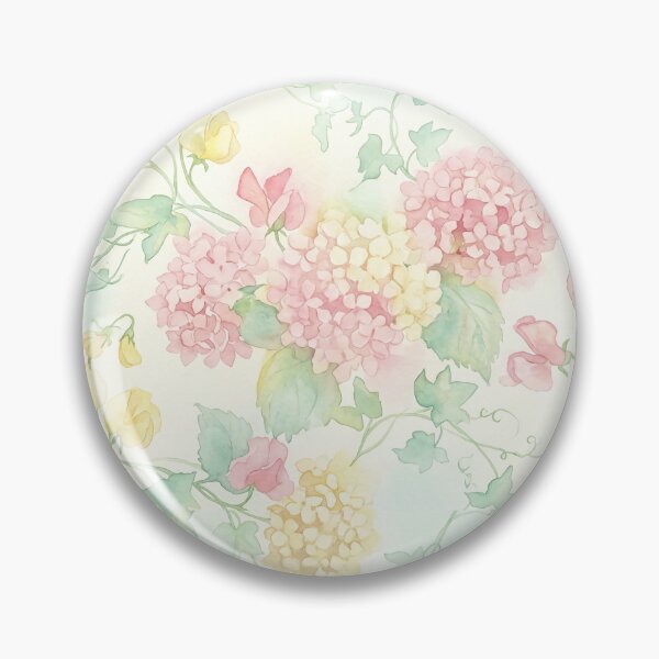 Item preview, Airy Pastel Hydrangea and Sweet Pea Watercolor Pattern designed and sold by Opal Aura .
