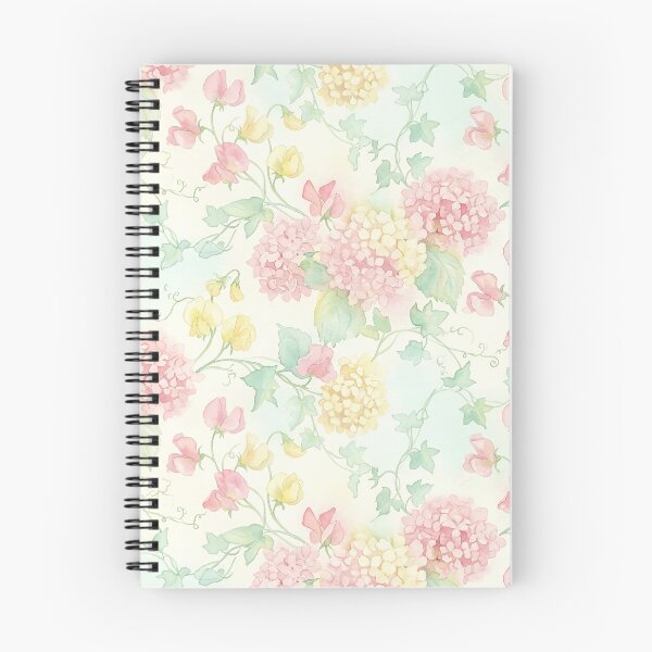 Item preview, Airy Pastel Hydrangea and Sweet Pea Watercolor Pattern designed and sold by Opal Aura .