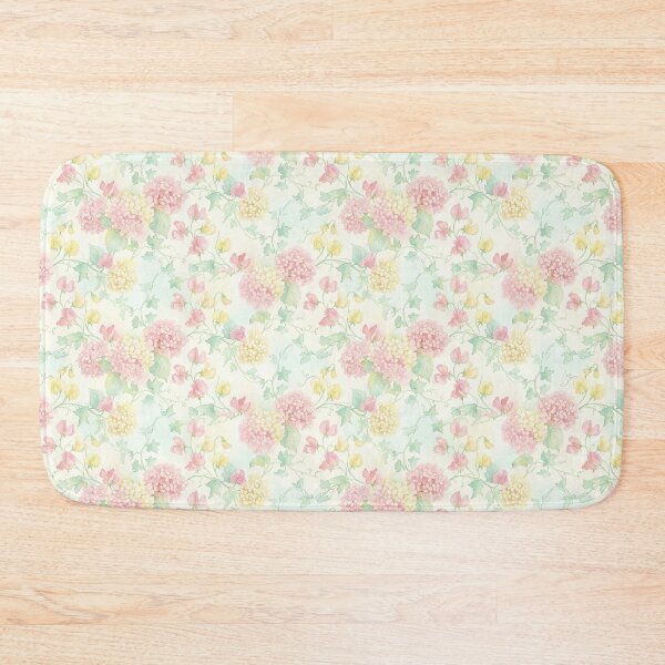 Item preview, Airy Pastel Hydrangea and Sweet Pea Watercolor Pattern designed and sold by Opal Aura .