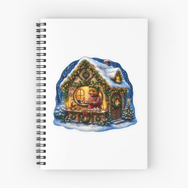 Item preview, Christmas Bear Cottage | Cozy Winter Bear | Snowy Christmas Cabin | Hot Cocoa & Holiday Baking designed and sold by MrDev.