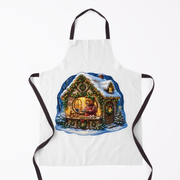 Item preview, Christmas Bear Cottage | Cozy Winter Bear | Snowy Christmas Cabin | Hot Cocoa & Holiday Baking designed and sold by MrDev.
