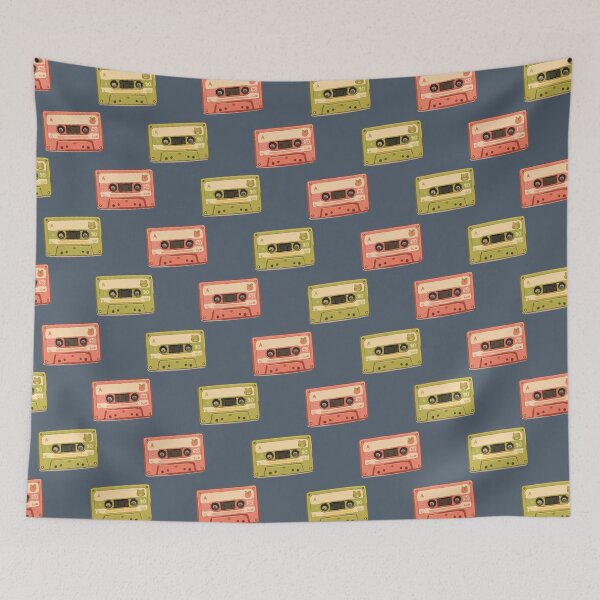 Item preview, Vintage Cassette Tape Pattern – Retro 80s 90s Music Aesthetic designed and sold by SimplePoDesign.