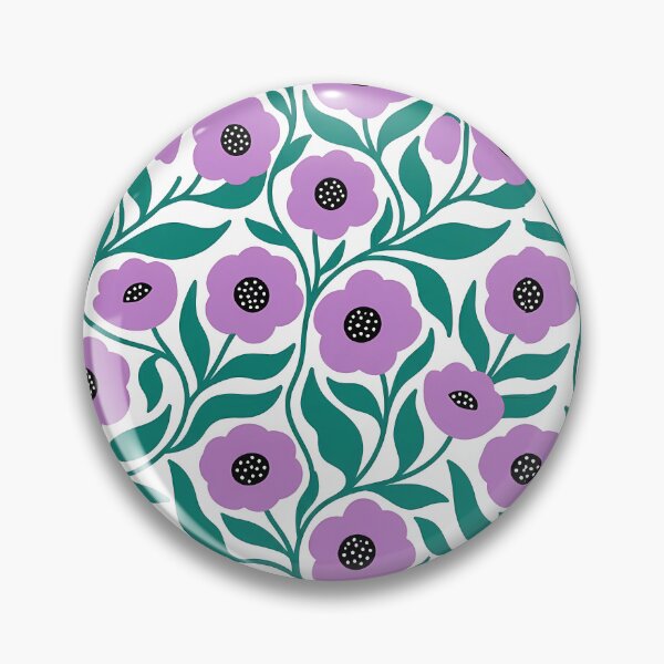 Item preview, Minimalist Lavender and Emerald Green Poppy Pattern on White designed and sold by LuisWorks.