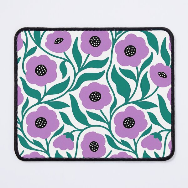 Item preview, Minimalist Lavender and Emerald Green Poppy Pattern on White designed and sold by LuisWorks.