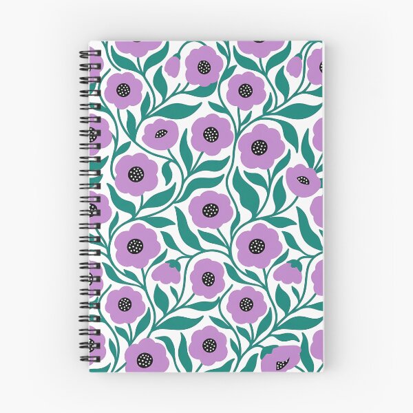 Item preview, Minimalist Lavender and Emerald Green Poppy Pattern on White designed and sold by LuisWorks.