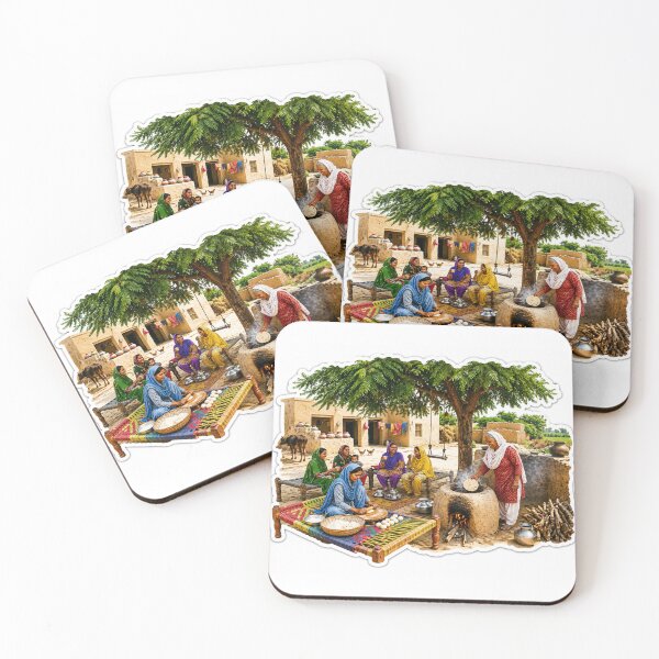 Item preview, Punjabi Village Women Cooking Roti – Traditional Rural Life Sticker designed and sold by Arts121.