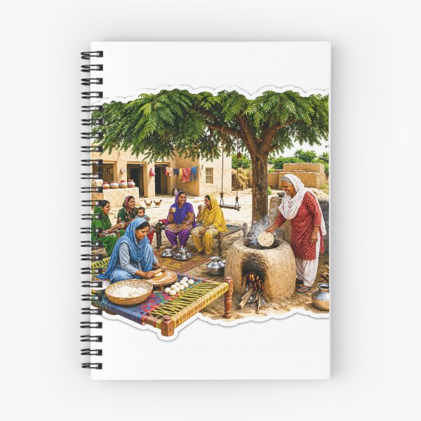 Item preview, Punjabi Village Women Cooking Roti – Traditional Rural Life Sticker designed and sold by Arts121.