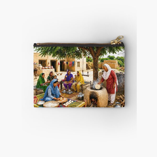 Item preview, Punjabi Village Women Cooking Roti – Traditional Rural Life Sticker designed and sold by Arts121.