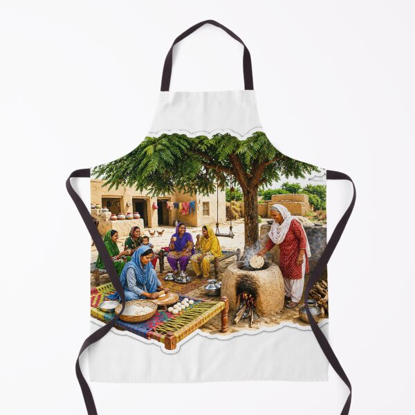 Item preview, Punjabi Village Women Cooking Roti – Traditional Rural Life Sticker designed and sold by Arts121.