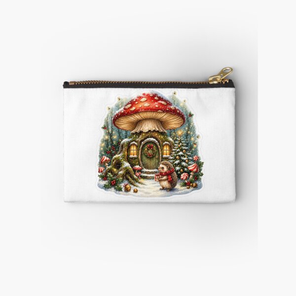 Item preview, Christmas Hedgehog Mushroom Cottage | Woodland Winter Christmas | Hedgehog Holiday | Magical Snowy Forest designed and sold by MrDev.