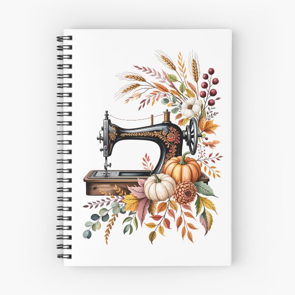 Item preview, Vintage Sewing Machine with Autumn Leaves designed and sold by jkrphoto.