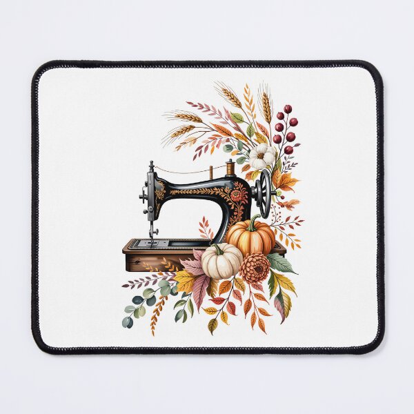 Item preview, Vintage Sewing Machine with Autumn Leaves designed and sold by jkrphoto.