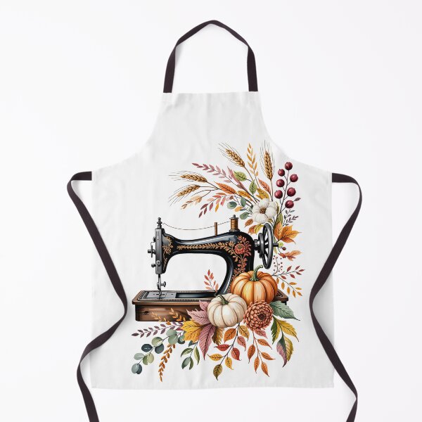Item preview, Vintage Sewing Machine with Autumn Leaves designed and sold by jkrphoto.