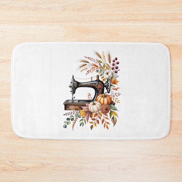 Item preview, Vintage Sewing Machine with Autumn Leaves designed and sold by jkrphoto.