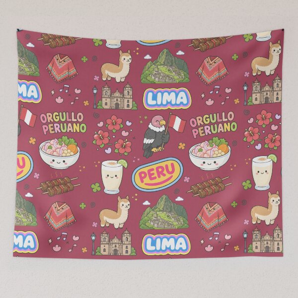 Item preview, Peru Cute Collage Pastel Seamless Pattern designed and sold by HowToCanadian.