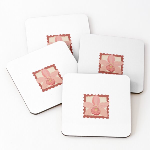 Item preview, vintage orchid paper stamp designed and sold by ejpearllim.
