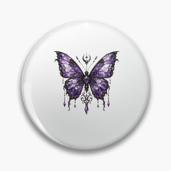 Item preview, Gothic Amethyst Crystal Butterfly - Celestial Witchy Aesthetic designed and sold by crazyhome.