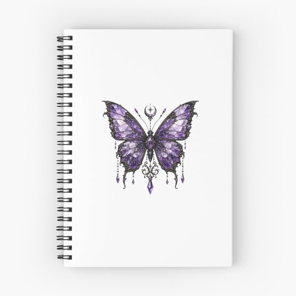Item preview, Gothic Amethyst Crystal Butterfly - Celestial Witchy Aesthetic designed and sold by crazyhome.