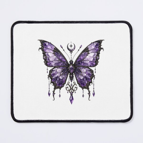 Item preview, Gothic Amethyst Crystal Butterfly - Celestial Witchy Aesthetic designed and sold by crazyhome.