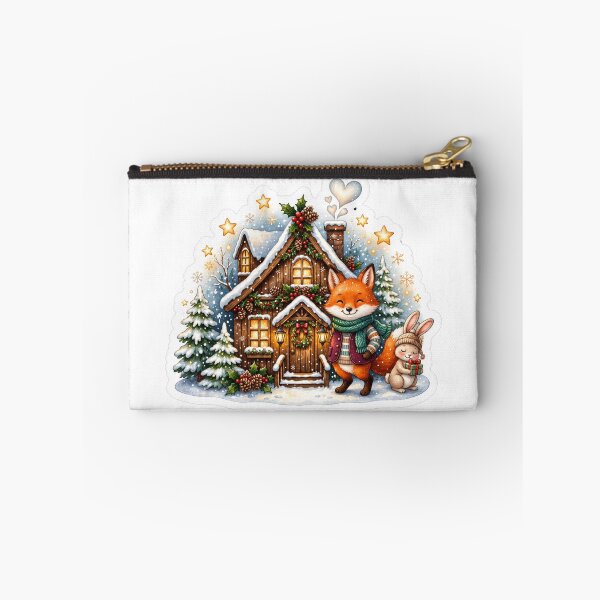 Item preview, Christmas Fox & Bunny Cottage | Cozy Woodland Christmas | Fox Holiday | Winter Forest Friends designed and sold by MrDev.