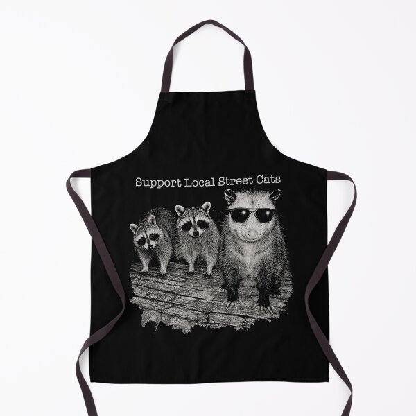 Item preview, Support Local Street Cats Raccoon Skunk Possum Shirt Funny Trash Panda Opossum Retro Wildlife Animal Lover designed and sold by LessIsLoud.