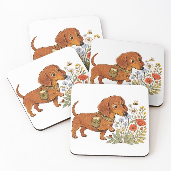 Item preview, Whimsical Dachshund Wildflower Garden Inspector designed and sold by Jaani-T.