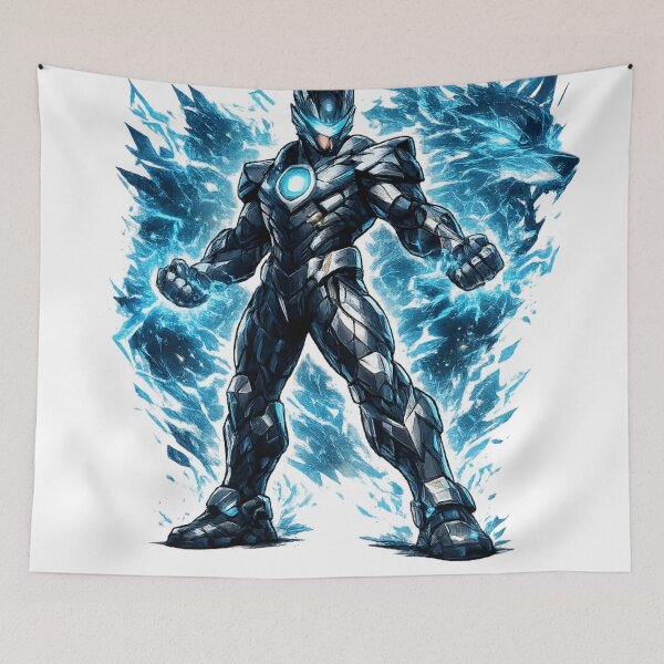 Item preview, Cyber Energy Warrior Futuristic Armor Neon Sci Fi Art designed and sold by irfanshikh.