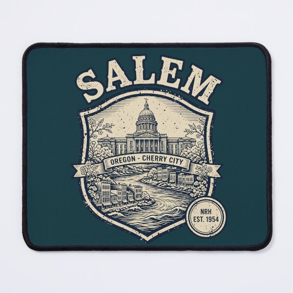 Item preview, Salem Oregon Cherry City Retro License Plate designed and sold by Normandy Road Heritage.