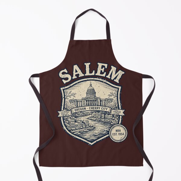 Item preview, Salem Oregon Cherry City Retro License Plate designed and sold by Normandy Road Heritage.