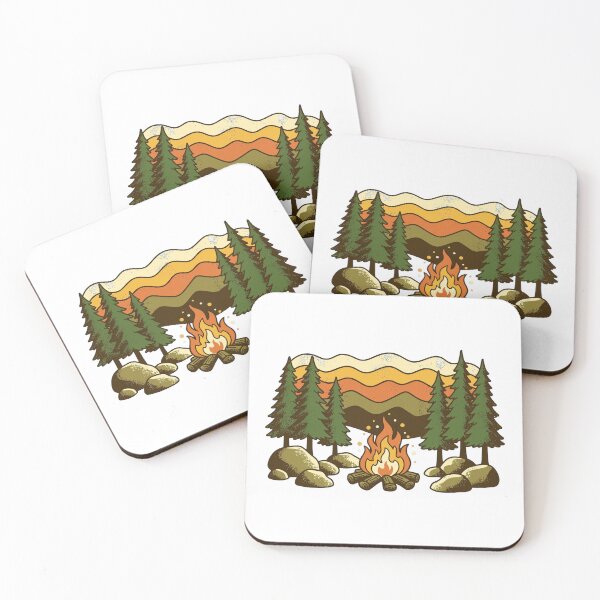 Item preview, Vintage Campfire Mountain Sunset – Retro Camping Design designed and sold by Ala'Salem| Cute Characters, Real Moods.