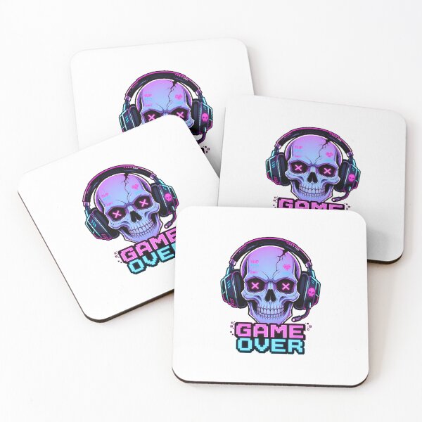 Item preview, Cyberpunk Gamer Skull - Neon Game Over Arcade Sticker designed and sold by crazyhome.