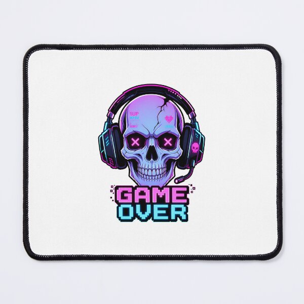 Item preview, Cyberpunk Gamer Skull - Neon Game Over Arcade Sticker designed and sold by crazyhome.