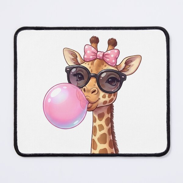 Item preview, Funny Cute Giraffe Pink Bubble Gum and Pink Sunglasses designed and sold by CraftEvo.