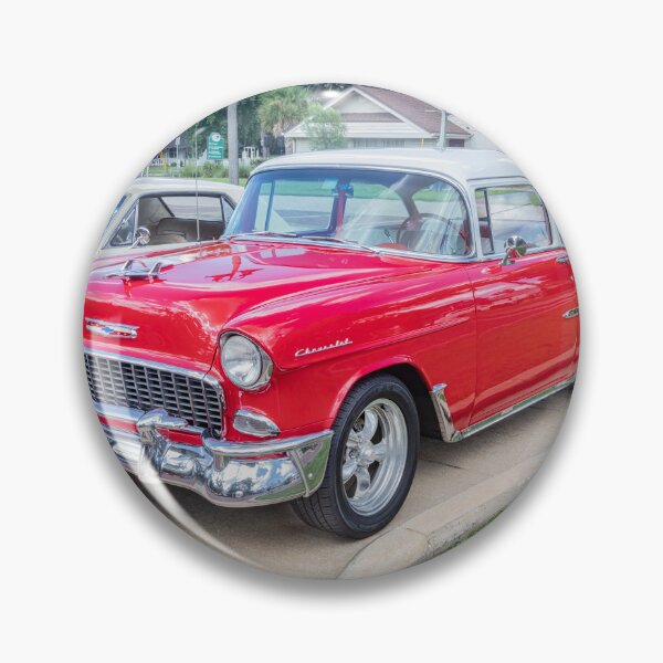 Item preview, Classic 1955 Chevy Bel Air Gypsy Red and India Ivory Automotive Print designed and sold by RichFrancoCars.